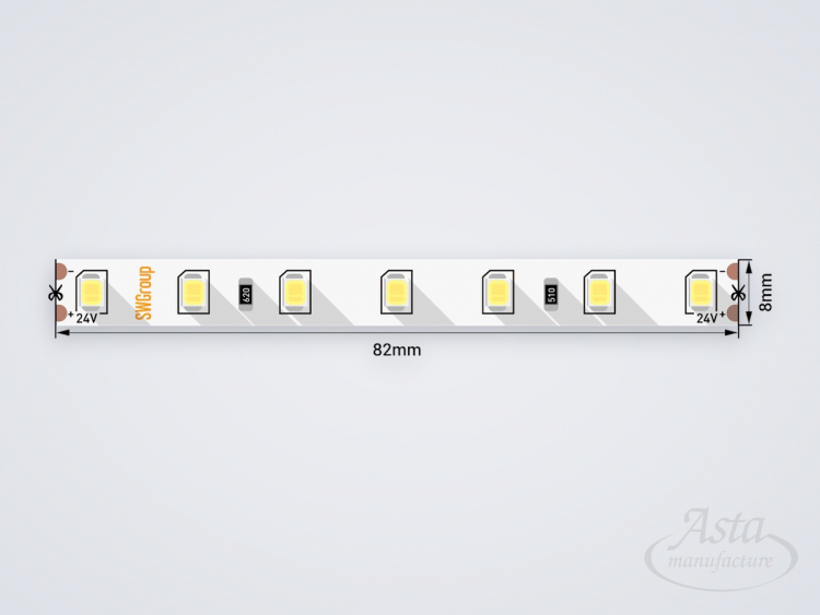 Светодиодная лента DesignLed LUX 5730, 60 диодов/м, 24 В, 14,4 Вт/м, 6500 К
